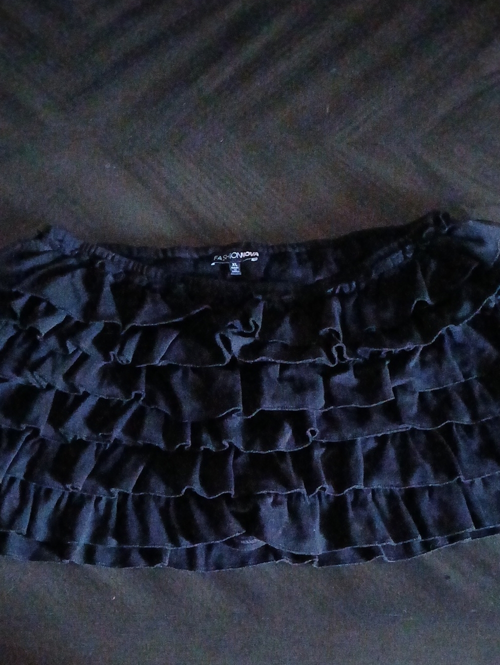 Fashion Nova Black Layered Ruffle Mini Skirt